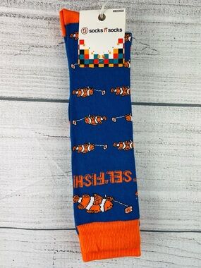 Socks n Socks Women's One Size Knee High Funny Sel' Fish Socks - NEW 1 Pair